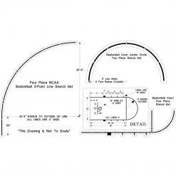 Newstripe NCAA Basketball Court Stencil Set Basketball Stencil Kits