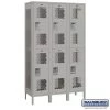 Salsbury 15" Wide Double Tier Vented Metal Locker - 3 Wide