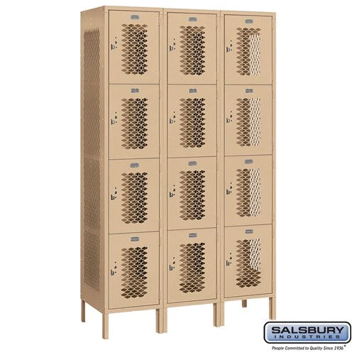 Salsbury 15" Wide Four Tier Vented Metal Locker - 3 Wide Starting Pistol Accessories 6 Salsbury 15" Wide Four Tier Vented Metal Locker - 3 Wide Starting Pistol Accessories