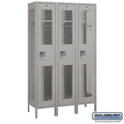 Salsbury 15" Wide Single Tier Vented Metal Locker - 3 Wide Starting Pistol Accessories 1 Salsbury 15" Wide Single Tier Vented Metal Locker - 3 Wide Starting Pistol Accessories