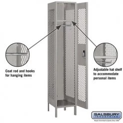 Salsbury 15" Wide Single Tier Vented Metal Locker - 1 Wide Starting Pistol Accessories 9 Salsbury 15