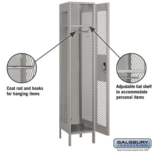 Salsbury 15" Wide Single Tier Vented Metal Locker - 1 Wide Starting Pistol Accessories 3 Salsbury 15" Wide Single Tier Vented Metal Locker - 1 Wide Starting Pistol Accessories