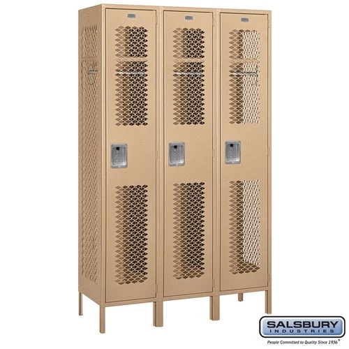 Salsbury 15" Wide Single Tier Vented Metal Locker - 3 Wide Starting Pistol Accessories 5 Salsbury 15" Wide Single Tier Vented Metal Locker - 3 Wide Starting Pistol Accessories