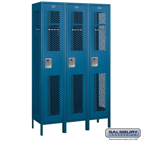Salsbury 15" Wide Single Tier Vented Metal Locker - 3 Wide Starting Pistol Accessories 6 Salsbury 15" Wide Single Tier Vented Metal Locker - 3 Wide Starting Pistol Accessories