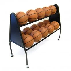 Ball Storage Cages And Carts Trigon Sports Basketball 2 Tier 15 Ball Cart
