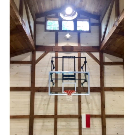 Indoor Basketball Hoops Gared Corner Mount Stationary Wall Mount Package With Glass Board And Electric Height Adjuster, 3' - 4' Length 1 Indoor Basketball Hoops Gared Corner Mount Stationary Wall Mount Package With Glass Board And Electric Height Adjuster, 3' - 4' Length