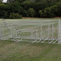 Alumagoal Soccer Goals 3" Round Natural Aluminum Club Soccer Goal