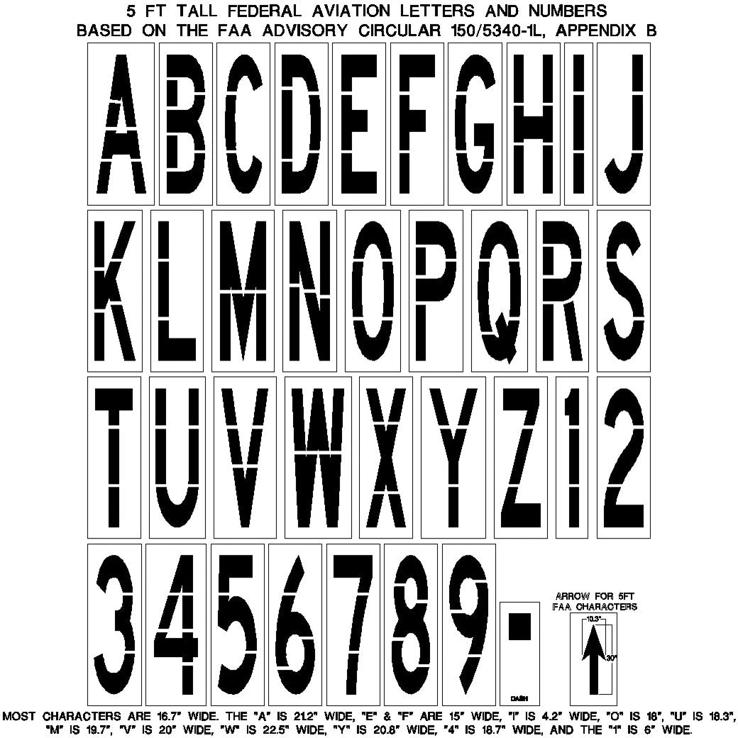 Starting Pistol Accessories Newstripe 5 Foot FAA Letters, Numbers, Dash And Arrows 1 Starting Pistol Accessories Newstripe 5 Foot FAA Letters, Numbers, Dash And Arrows