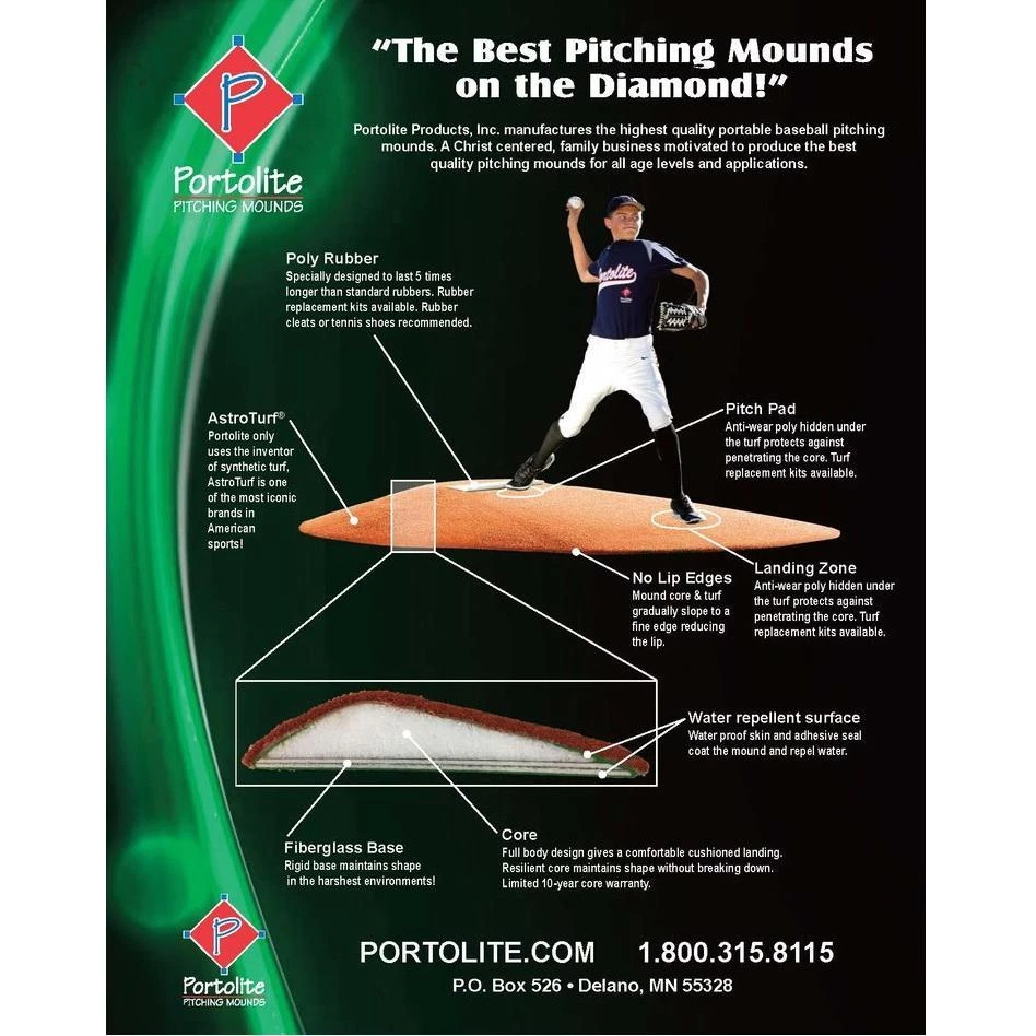Portolite 4" Stride Off Game Mound Portable Pitching Mounds 7 Portolite 4" Stride Off Game Mound Portable Pitching Mounds