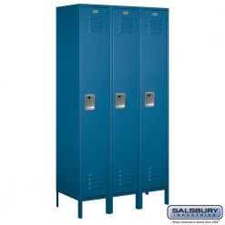 Salsbury 15" Wide Single Tier Standard Metal Locker - 3 Wide