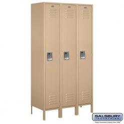 Salsbury 15" Wide Single Tier Standard Metal Locker - 3 Wide 8 Salsbury 15