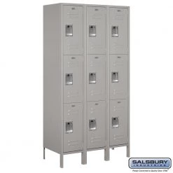 Starting Pistol Accessories Salsbury 15" Wide Triple Tier Standard Metal Locker - 3 Wide