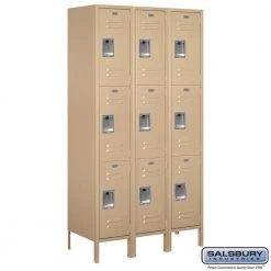 Starting Pistol Accessories Salsbury 15" Wide Triple Tier Standard Metal Locker - 3 Wide