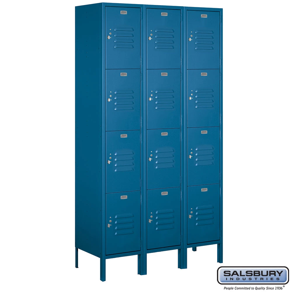 Salsbury 15" Wide Four Tier Standard Metal Locker - 3 Wide 3 Salsbury 15" Wide Four Tier Standard Metal Locker - 3 Wide