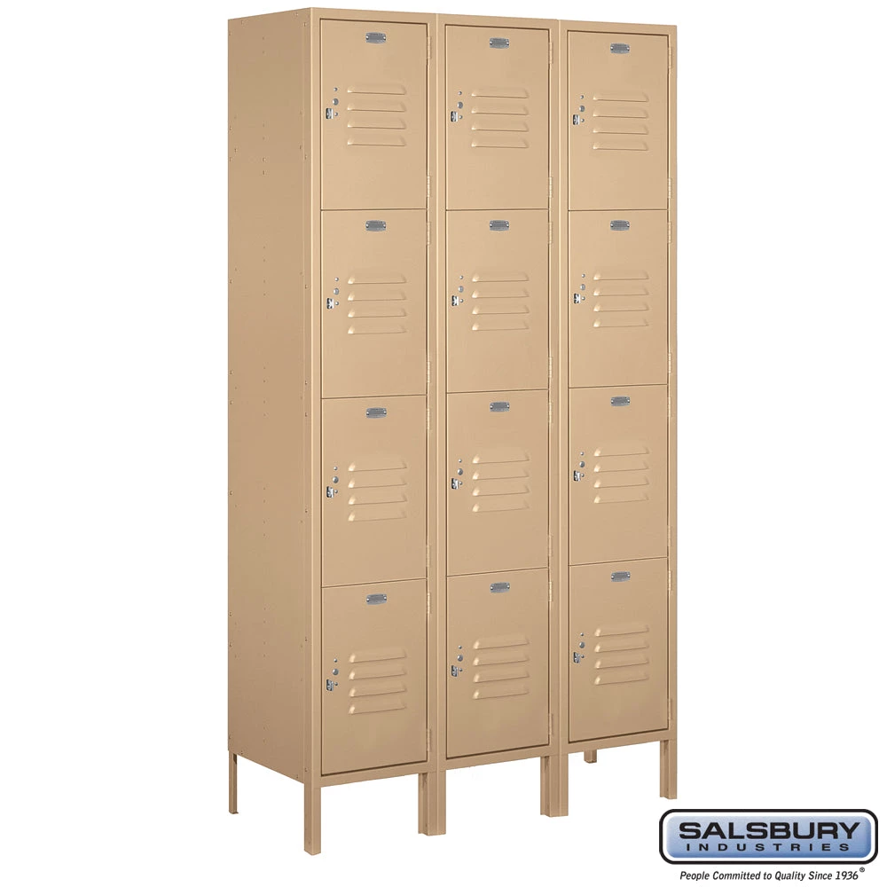 Salsbury 15" Wide Four Tier Standard Metal Locker - 3 Wide 2 Salsbury 15" Wide Four Tier Standard Metal Locker - 3 Wide