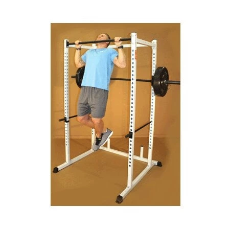 New York Barbells Power Rack With White Chin-UP Bar, Red J And Red Safety Bars Starting Pistol Accessories 7 New York Barbells Power Rack With White Chin-UP Bar, Red J And Red Safety Bars Starting Pistol Accessories