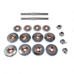 Aleko Adjustable Dumbbell Set For Home Gym Chrome Finish Dumbbells