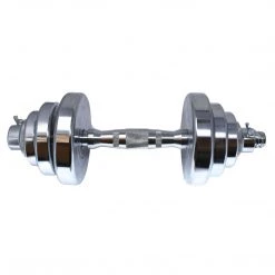 Aleko Adjustable Dumbbell Set For Home Gym Chrome Finish Dumbbells