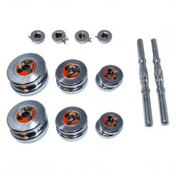 Aleko Adjustable Dumbbell Set For Home Gym Chrome Finish Dumbbells