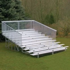 JayPro 10 Row Enclosed Aluminum Bleacher With Guard Rail