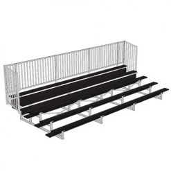 JayPro 5 Row 15' - 27' Enclosed Aluminum Bleacher W/ Guard Rail