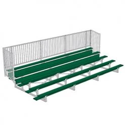 JayPro 5 Row 15' - 27' Enclosed Aluminum Bleacher W/ Guard Rail