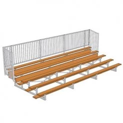 JayPro 5 Row 15' - 27' Enclosed Aluminum Bleacher W/ Guard Rail 15 JayPro 5 Row 15' - 27' Enclosed Aluminum Bleacher W/ Guard Rail