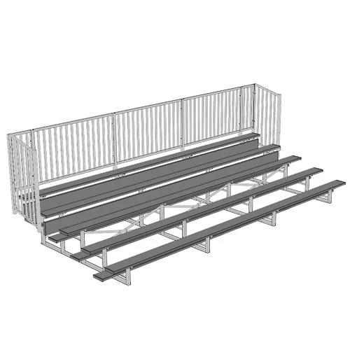 JayPro 5 Row 15' - 27' Enclosed Aluminum Bleacher W/ Guard Rail 4 JayPro 5 Row 15' - 27' Enclosed Aluminum Bleacher W/ Guard Rail