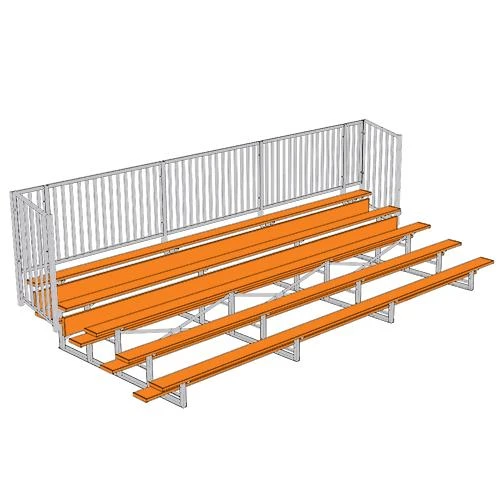 JayPro 5 Row 15' - 27' Enclosed Aluminum Bleacher W/ Guard Rail 8 JayPro 5 Row 15' - 27' Enclosed Aluminum Bleacher W/ Guard Rail