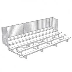 JayPro 5 Row 15' - 27' Enclosed Aluminum Bleacher W/ Guard Rail 24 JayPro 5 Row 15' - 27' Enclosed Aluminum Bleacher W/ Guard Rail