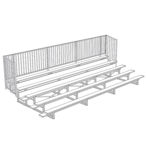 JayPro 5 Row 15' - 27' Enclosed Aluminum Bleacher W/ Guard Rail 12 JayPro 5 Row 15' - 27' Enclosed Aluminum Bleacher W/ Guard Rail