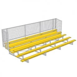 JayPro 5 Row 15' - 27' Enclosed Aluminum Bleacher W/ Guard Rail 25 JayPro 5 Row 15' - 27' Enclosed Aluminum Bleacher W/ Guard Rail