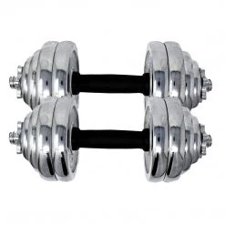 Aleko Cast Iron Adjustable Dumbbell Set For Home Gym - 66 Lbs (30 Kg)