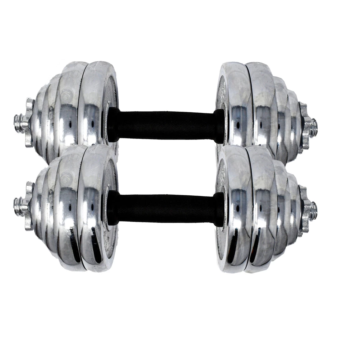 Aleko Cast Iron Adjustable Dumbbell Set For Home Gym - 66 Lbs (30 Kg) 1 Aleko Cast Iron Adjustable Dumbbell Set For Home Gym - 66 Lbs (30 Kg)