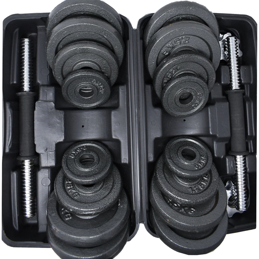 Aleko Cast Iron Adjustable Dumbbell Set For Home Gym - 66 Lbs (30 Kg) 5 Aleko Cast Iron Adjustable Dumbbell Set For Home Gym - 66 Lbs (30 Kg)