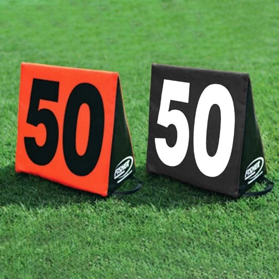Fisher Football Triangular Sideline Markers White Numbers On Black Set 1 Fisher Football Triangular Sideline Markers White Numbers On Black Set