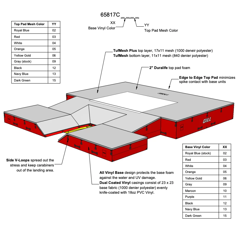 Gill Athletics Gill S4 Pole Vault Landing Pit NFHS 2 Gill Athletics Gill S4 Pole Vault Landing Pit NFHS