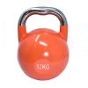 Aleko Premium Coated Steel Kettlebell - 26 Lbs (12 Kg) - Coral Orange