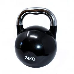 Aleko Starting Pistol Accessories Premium Coated Steel Kettlebell - 53 Lbs (24 Kg) - Black