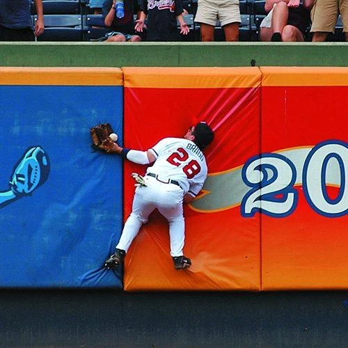 CoverSports Nissen EnviroSafe® Baseball Outfield Stadium Wall Padding 1 CoverSports Nissen EnviroSafe® Baseball Outfield Stadium Wall Padding