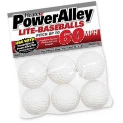 Heater Sports PowerAlley 60 MPH White Lite Baseballs Pitching Machine Balls