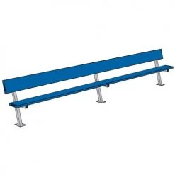 JayPro 15' Player Bench W/Seat Back (Surface Mount) Basketball Benches And Bleachers