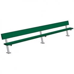 JayPro 15' Player Bench W/Seat Back (Surface Mount) Basketball Benches And Bleachers
