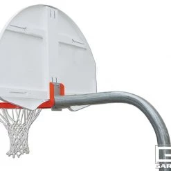 Institutional Basketball Hoops Gared Economy 3-1/2" O.D. Unbraced Rear-Mount Gooseneck Basketball Package