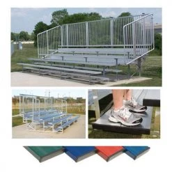 Athletic Connection Preferred Powder Coated Bleachers With Vertical Picket Railing