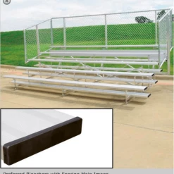Athletic Connection 4 Or 5 Row Preferred Aluminum Bleachers With Safety Fencing