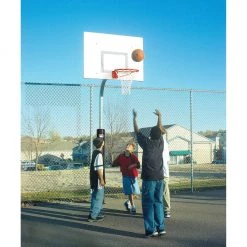 Bison Inc. Bison 3-1/2″ Tough Duty Rectangle Steel Playground Basketball Hoop Inground Basketball Hoops