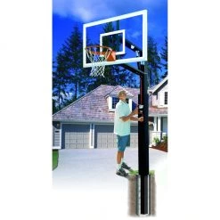 Bison Inc. Inground Basketball Hoops Bison 36″ X 60″ ZipCrank Adjustable Outdoor Basketball Hoop