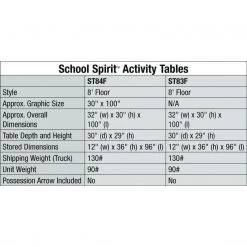 Bison Inc. Bison 8′ School Spirit Folding Scorers Table Starting Pistol Accessories