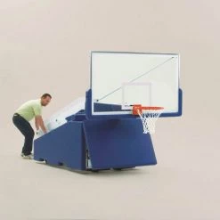 Indoor Basketball Hoops Bison Inc. T-REX® International Manual Portable Basketball System